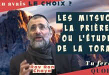 Si tu avais LE CHOIX ? Les MITSVOT, la PRIÈRE ou l’ÉTUDE DE LA TORAH : Tu ferais quoi ?