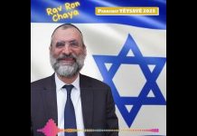 🕯️🍷🥖 Chabbat Parachat TÉTSAVÉ 2025 – message du Rav Ron Chaya